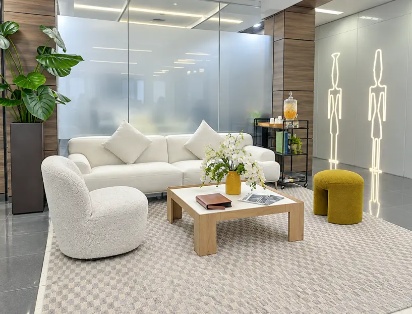 Team collaborating in modern office