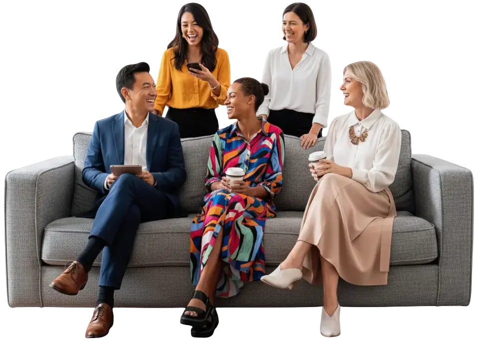 Team collaborating in modern office