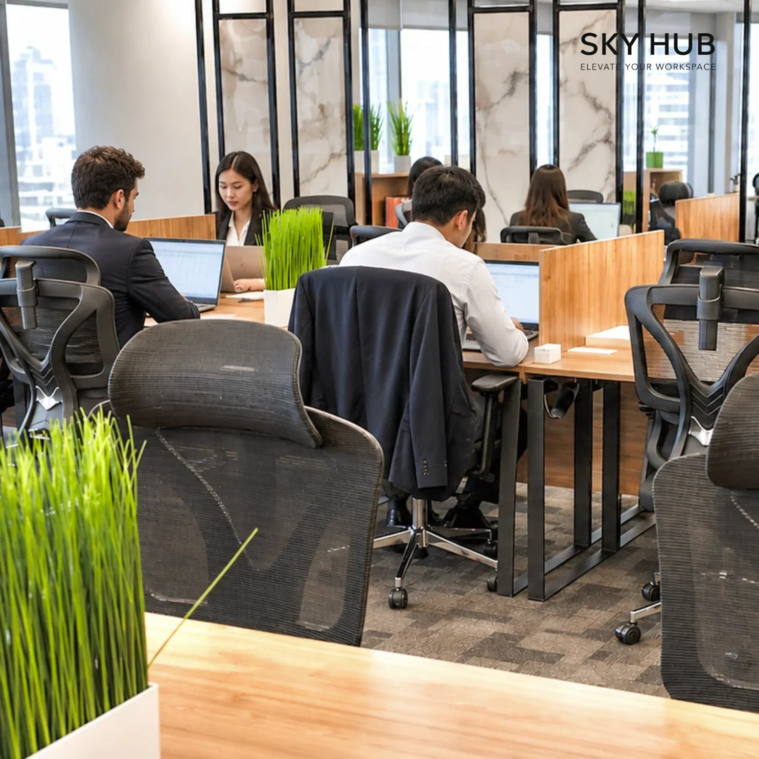 What are the benefits of sky hub coworking space in Abu Dhabi for freelancers